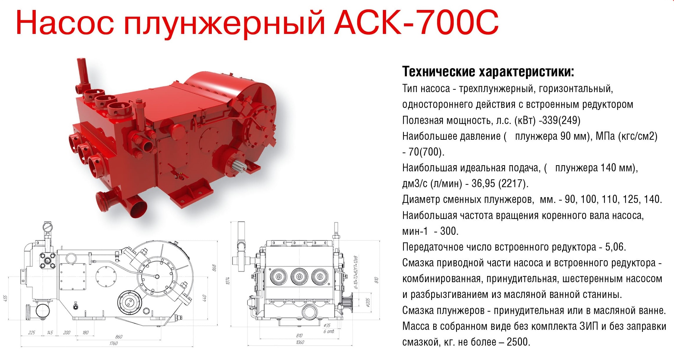 Насос плунжерный АСК-700С