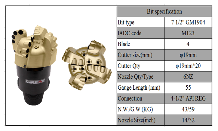 ДОЛОТО PDC Bit GM1904